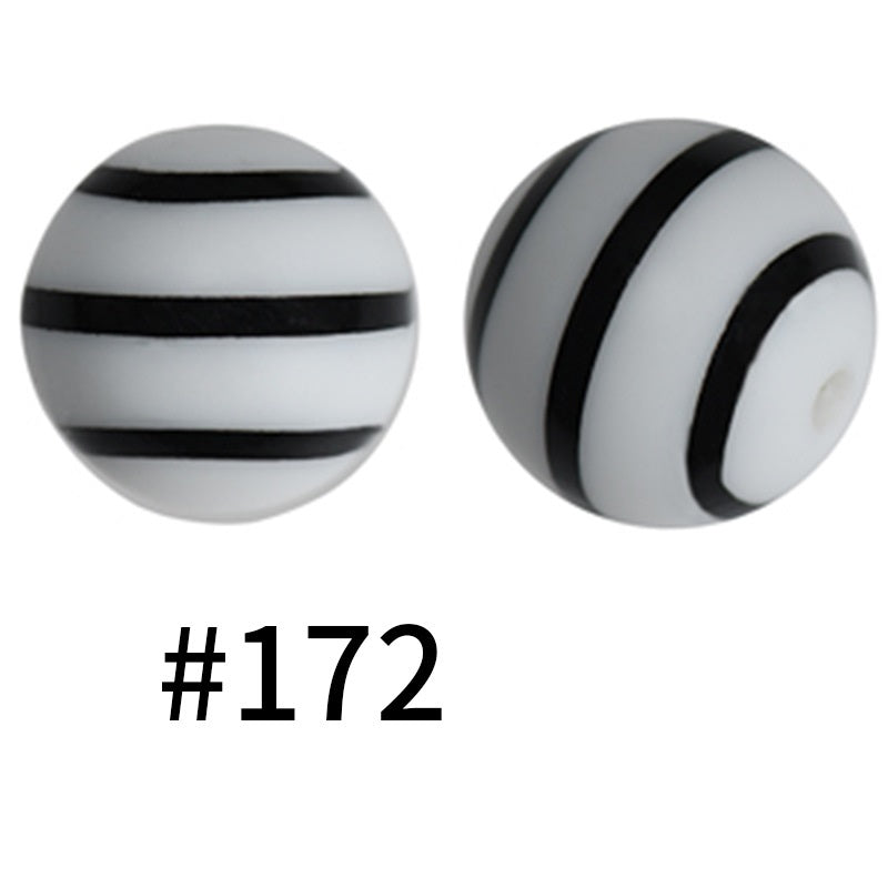 Round Printed Silicone Beads 172