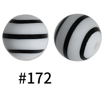 Round Printed Silicone Beads 172