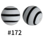 Round Printed Silicone Beads 172