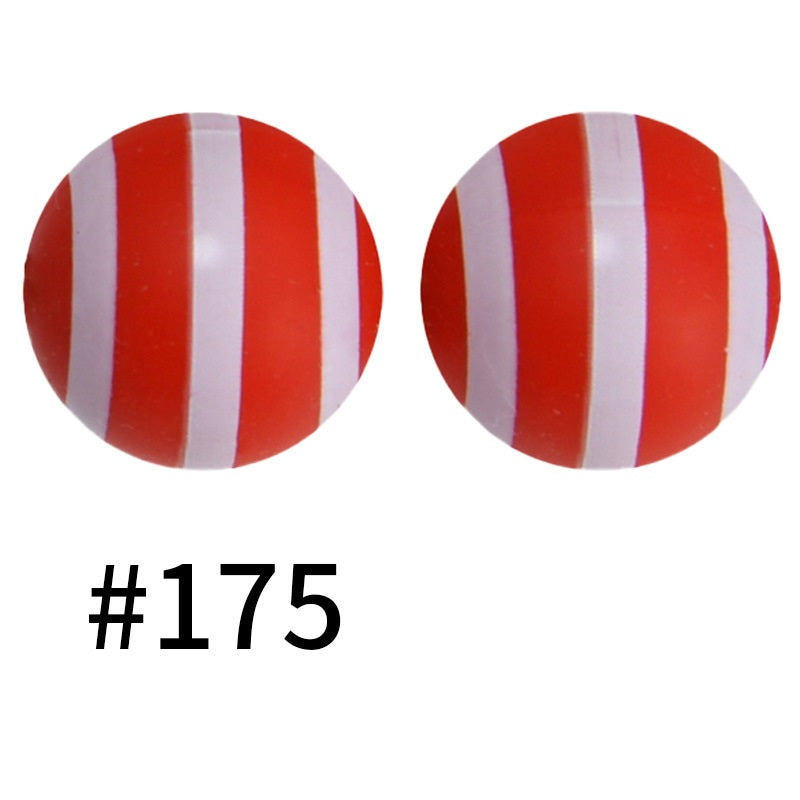 Round Printed Silicone Beads 175