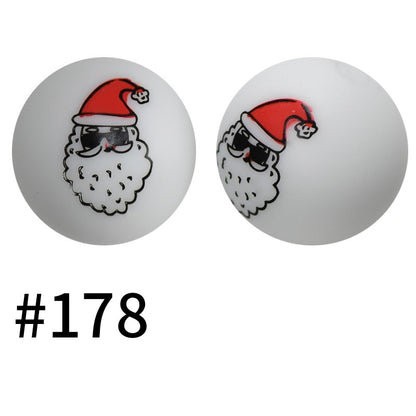 Round Printed Silicone Beads 178