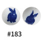 Round Printed Silicone Beads 183
