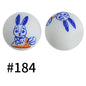 Round Printed Silicone Beads 184