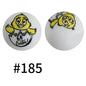 Round Printed Silicone Beads 185