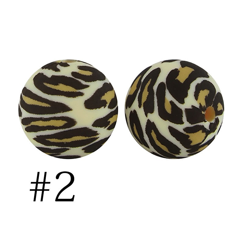 Round Printed Silicone Beads 2