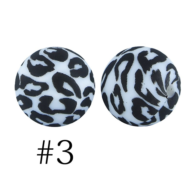 Round Printed Silicone Beads 3