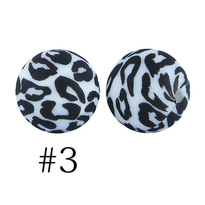 Round Printed Silicone Beads 3