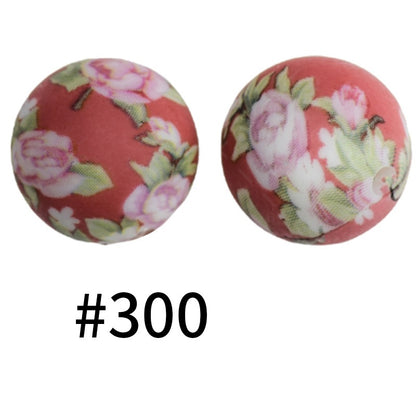 Round Printed Silicone Beads 300