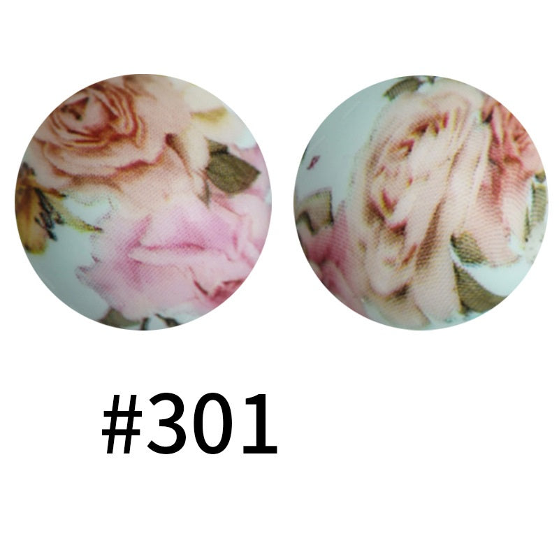 Round Printed Silicone Beads 301