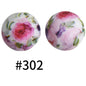 Round Printed Silicone Beads 302