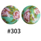 Round Printed Silicone Beads 303