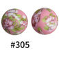 Round Printed Silicone Beads 305