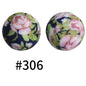 Round Printed Silicone Beads 306