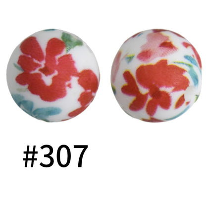 Round Printed Silicone Beads 307