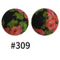Round Printed Silicone Beads 309