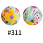 19mm Silicone Beads Printed Animal Pattern 50pcs