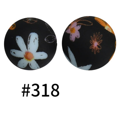 19mm Silicone Beads Printed Animal Pattern 50pcs