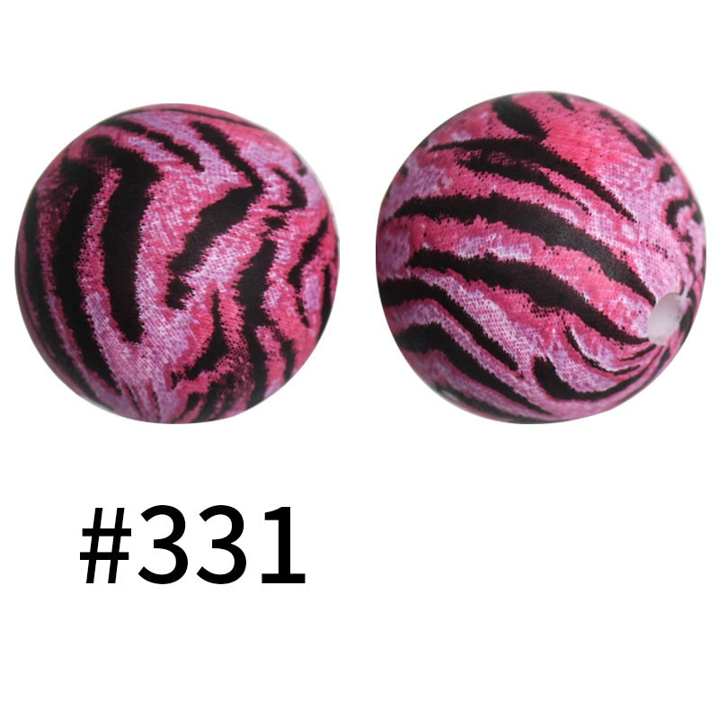 15mm Printed Silicone Beads 50pcs Color #1-#350
