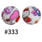 19mm Silicone Beads Printed Animal Pattern 50pcs