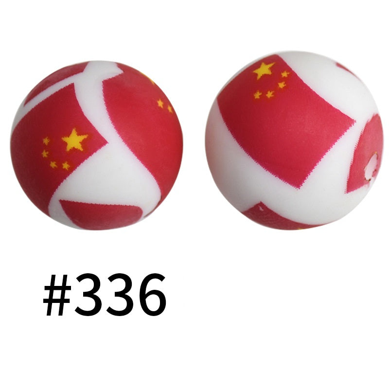 19mm Silicone Beads Printed Animal Pattern 50pcs