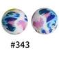 19mm Silicone Beads Printed Animal Pattern 50pcs