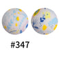 19mm Silicone Beads Printed Animal Pattern 50pcs