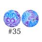 Round Printed Silicone Beads 35