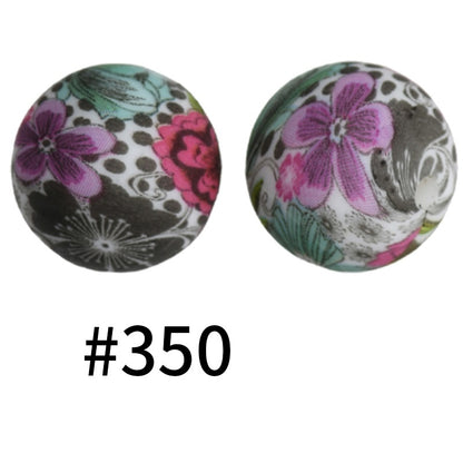 19mm Silicone Beads Printed Animal Pattern 50pcs