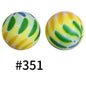 15mm Printed Silicone Beads Color 50pcs #351-#553