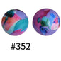 15mm Printed Silicone Beads Color 50pcs #351-#553