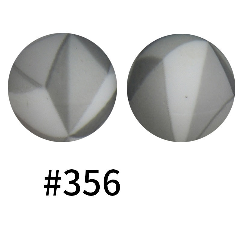 15mm Printed Silicone Beads Color 50pcs #351-#553