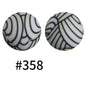 15mm Printed Silicone Beads Color 50pcs #351-#553
