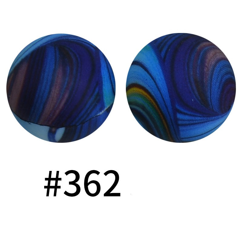 15mm Printed Silicone Beads Color 50pcs #351-#553
