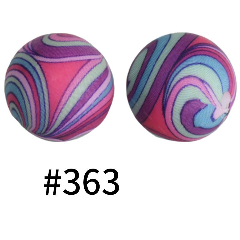 15mm Printed Silicone Beads Color 50pcs #351-#553