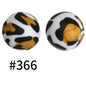 15mm Printed Silicone Beads Color 50pcs #351-#553