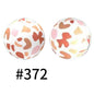 15mm Printed Silicone Beads Color 50pcs #351-#553