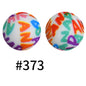 15mm Printed Silicone Beads Color 50pcs #351-#553
