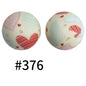 15mm Printed Silicone Beads Color 50pcs #351-#553