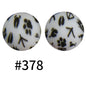 15mm Printed Silicone Beads Color 50pcs #351-#553