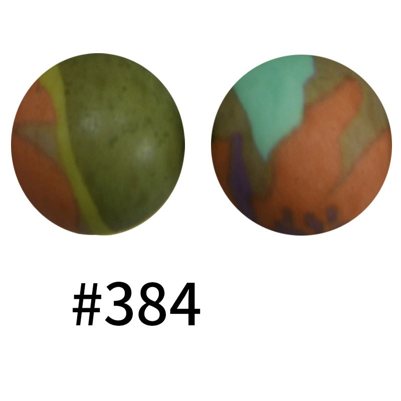 15mm Printed Silicone Beads Color 50pcs #351-#553