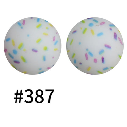 19mm Silicone Beads Printed Animal Pattern 50pcs