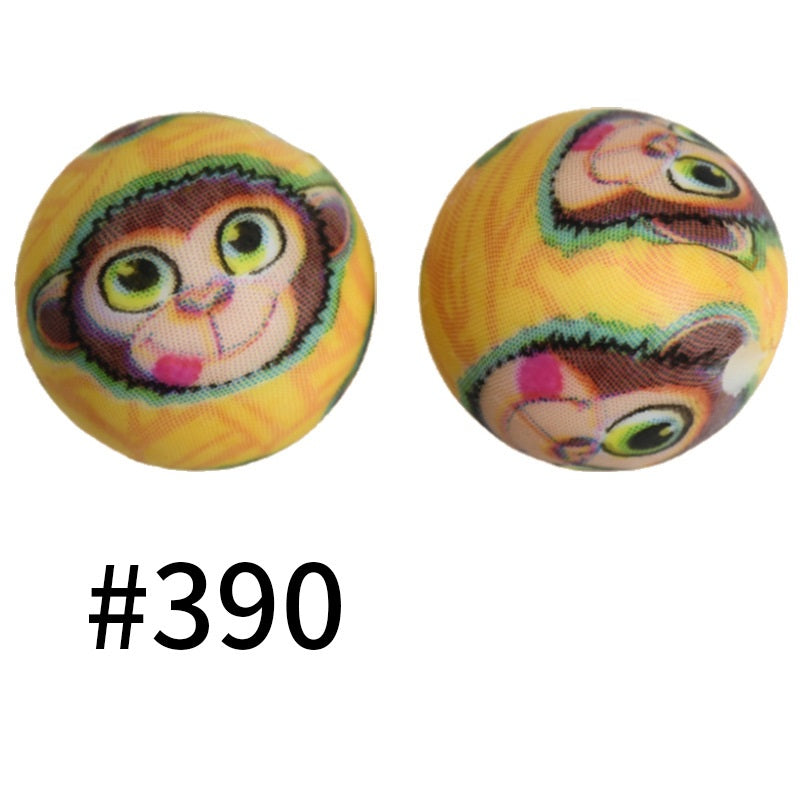 15mm Printed Silicone Beads Color 50pcs #351-#553