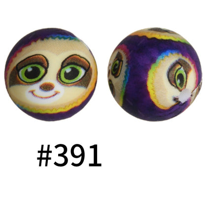 19mm Silicone Beads Printed Animal Pattern 50pcs