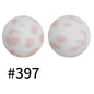 15mm Printed Silicone Beads Color 50pcs #351-#553