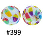 15mm Printed Silicone Beads Color 50pcs #351-#553