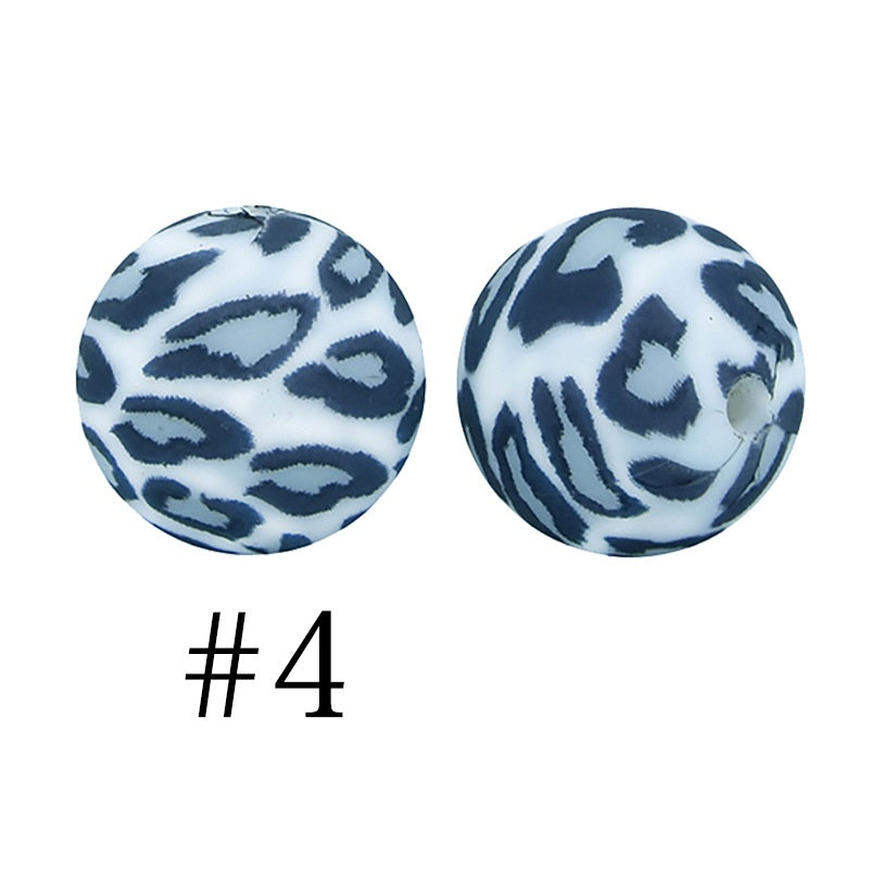 Round Printed Silicone Beads 4