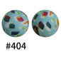 15mm Printed Silicone Beads Color 50pcs #351-#553