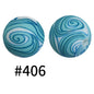 15mm Printed Silicone Beads Color 50pcs #351-#553
