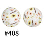 15mm Printed Silicone Beads Color 50pcs #351-#553