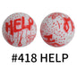 15mm Printed Silicone Beads Color 50pcs #351-#553